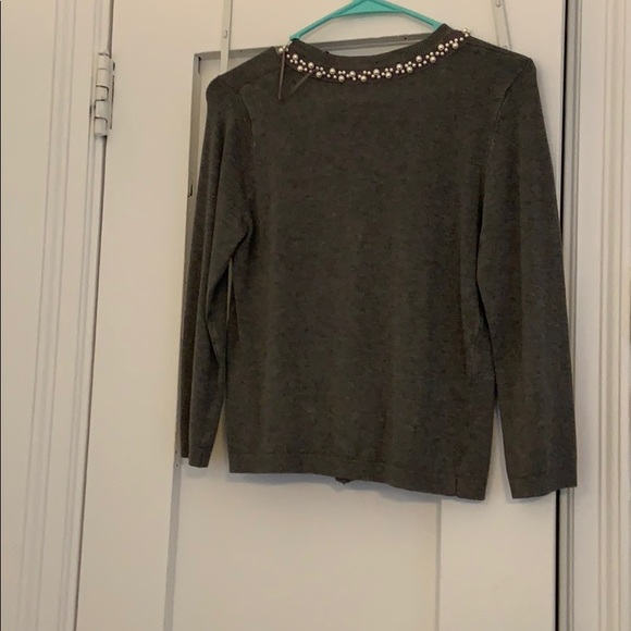 NWOT Zara knit cardigan with pearls - Picture 2 of 3